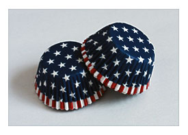 24 Navy Blue With White Stars Cupcake Liners By LuxePartySupply