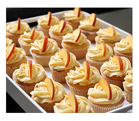 Peach Cupcakes With Peach Cream Cheese Frosting