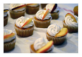 Peach Cupcakes With Goat Buttercream