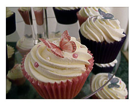 The Birthday Cupcakes Are Vanilla With A Raspberry Pocket And Topped