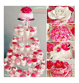 & Dessert Table Madeline's Sweet 17 Cupcakes Tower Pink Fuschia