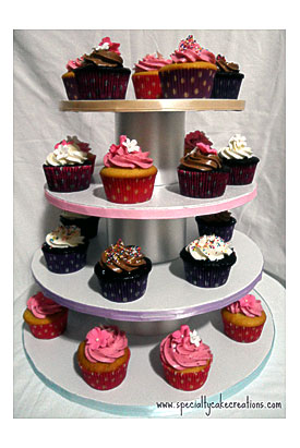 Pink And Purple Polka Dot Last Day Of School Cupcake Tower