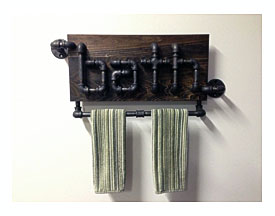 Diy Rustic Sofa Table Picture On Plumbing pipe decor bathroom sign 16