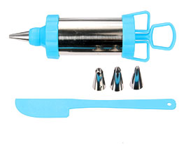  Steel Cake Nozzles Pastry Icing Piping Syringe Gun Set Cupcake tool