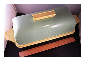 Bread Box 1950 Plastic Kitchenware, Yellow And Aqua Boxes, Bread