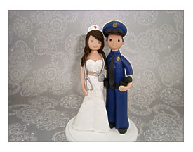 Police Officer & Nurse Personalized Wedding Cake By Mudcards