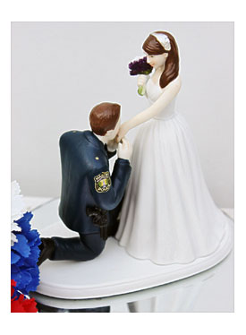 Police Officer COP Sheriff Wedding Cake Topper KNEEL