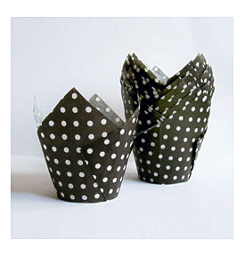 & Supplies Cupcake Liners Cupcake Liners Tulip Black Polka Dot
