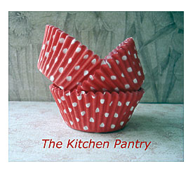 Cupcake Liners Baking Cups 60 Standard Red Polka By LemonZestCo