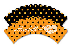 HALLOWEEN Cupcake Wrappers Printable Polka Dots By AllFullOfLove