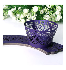 Ivory Purple Cupcake Wrappers Cake Holder Moulds Weddings Cake Baking