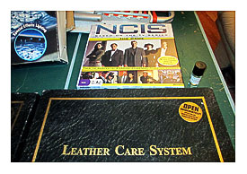 20150530 yardsale yield IMG_0468 NCIS game, Leather Care kits