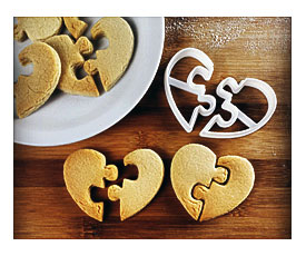 Heart Shaped Jigsaw Puzzle Cookie Cutter Biscuit Dough By Made3D