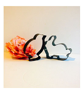 Vintage Tin Cookie Cutters Bunny Rabbit Baby By VintageReinvented