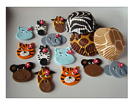 Edible Jungle Animal Cupcake Toppers