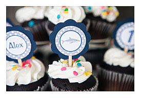 Shark Cupcake Toppers Shark Birthday Party By Getthepartystarted