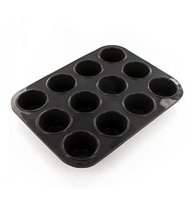 Stick Silicone 12 Cup Bun Tray Muffin Cupcake Baking Mould Bakeware
