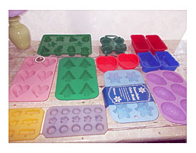 Lot Cake Candy Soap Jello Shot Molds Silicone 2 Are Plastic 14 Total