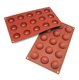 15 cavity Mini Half sphere Cake Silicone Mold Baking Pans Pack Of 2