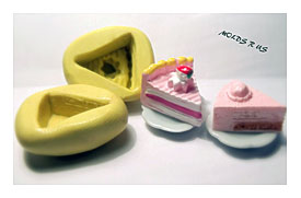 Kawaii Cake Slices Molds Flexible Silicone Push Mold By Moldsrus