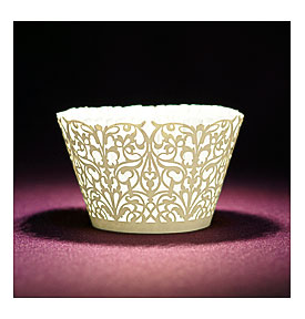 Laser Cut Cupcake Wrapper Italian Ornate Paper Orchid
