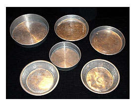 Vintage 6 Mini Cake Pie Pans Baking Aluminum Tin Jello By SuVasi