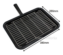 About UNIVERSAL Small Oven Cooker Grill Pan Tray With Handle & Rack