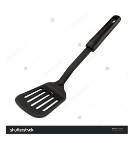 Spatula Black Plastic Kitchen Spatula Isolated On White Stock Photo