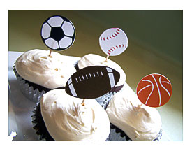 12 Fondant Sports Themed Cupcake Toppers On Luulla