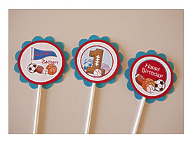 Printable Sports Themed Cupcake Toppers Or Stickers Jiffy Download