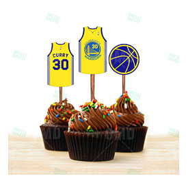 Sports Invites Golden State Warriors Cupcake Toppers, Assorted
