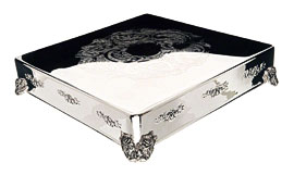 Elegance Silver 89908 16" Silver Plated Square Cake Stand