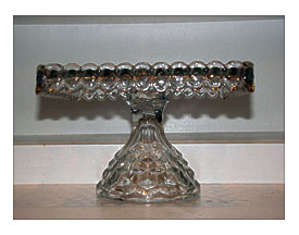Fostoria American Square Cake Stand From Deltongarthsantiques On Ruby