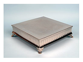 16" Square Footed Cake Stand, Polished Nickel Arizona Party Rental