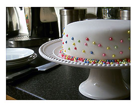 How To Cover A Cake With Fondant & Simple Decoration With Sugar Pearls