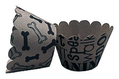 Cupcake Wrapper Dog Bones And Dog Words Tea Party By Thepapercove