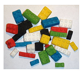Pin 30 X Edible Fondant Building Bricks Cupcake Topper Cake Decoration