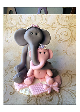 Elephant Safari Baby Shower Cake Topper Fondant On Luulla