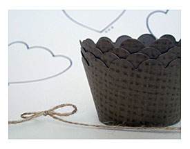 Burlap Cupcake Liners. Burlap And Lace Cupcake Wrappers, Rustic