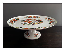 Vintage Dolphin Floral Cake Stand Pedestal Plate By JunketteLove