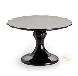 Rosanna Rococo Noir Small Scalloped Black Cake Stand
