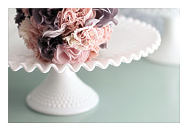 Cake Stand In Milk Glass Hobnail Fenton By RocheStudioVintage