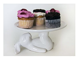 Decor Laying Bunny Cupcake Stand White DiNique Emporium