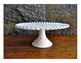 Vintage Fenton White Milk Glass Cake Stand By TheJoeKnoxCompany
