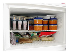 Freezer Lots of frozen lunches