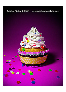 Confetti Faux Cupcake