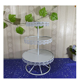Fashion Round Iron White Cupcake Stand Wedding Display Cake Tower 3
