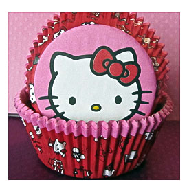 50 Wilton Brand Standard Hello Kitty Cupcake Liners By DIYgirlz
