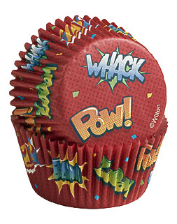POW Superhero Mini Cupcake Baking Cups Wilton